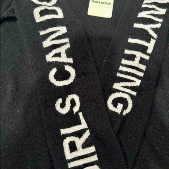 Zadig & Voltaire Wool & Cashmere Sweater (sleeves: Girls Can Do Anything) - Picture 3 of 5